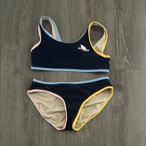 Old Navy Kids Swimwear Set - Navy with Yellow and Pink Accents
